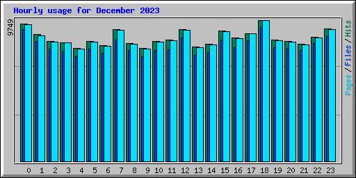Hourly usage for December 2023
